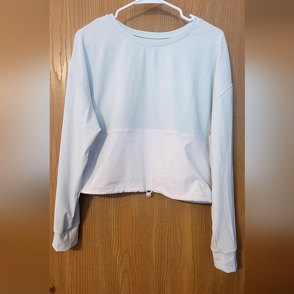 ZYIA Women's Size XL Mint Green White Nyanza Cinch Crop Long Sleeve - Picture 3 of 4